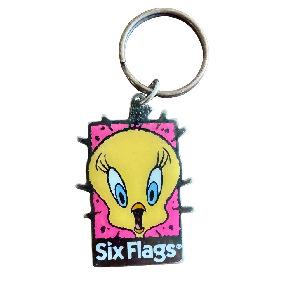 Vintage 1998 Warner Bros Inc Looney Tunes Tweety Bird Key‎ Chain Six Flags